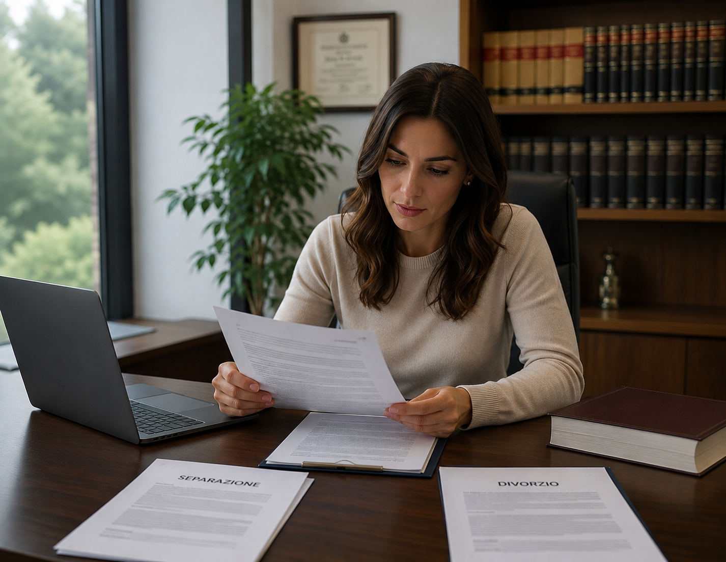 Persone che consultano informazioni su separazione e divorzio